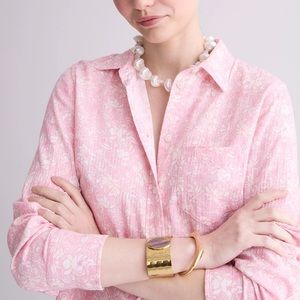 J Crew Classic Fit Soft Gauze Shirt in Tossed Floral size 4